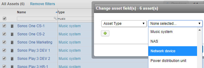 changing asset types using Edit Fields