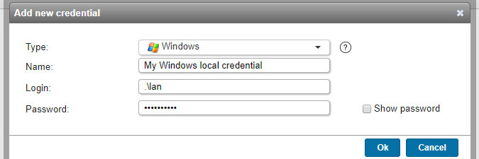 Windows local credential