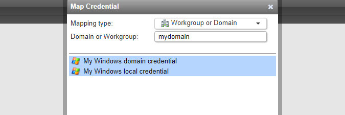 mapping to a domain or workgroup