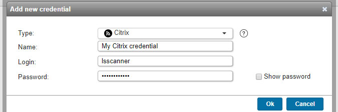 Citrix XenServer credential