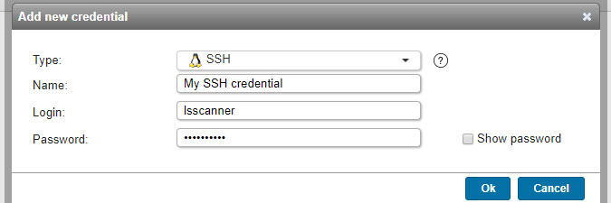 SSH credential