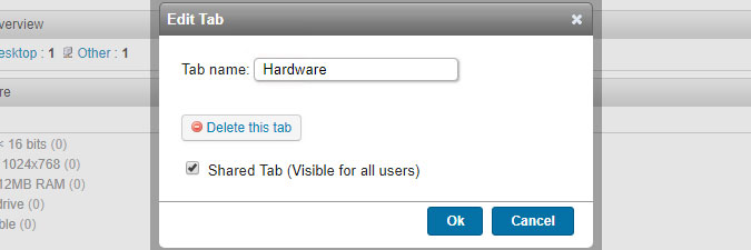 turning a dashboard tab into a shared tab