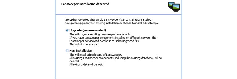 updating Lansweeper to migrate SQL Compact database to SQL Server