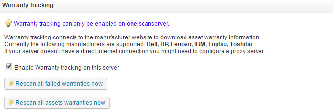 scanning warranty information