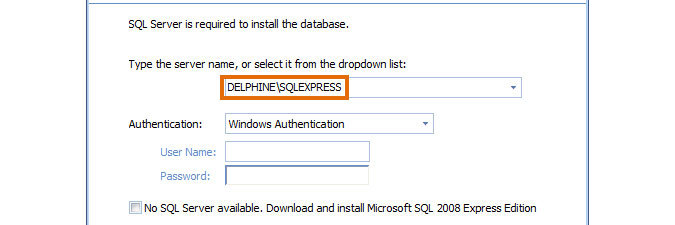 submitting SQL Server instance name in Lansweeper installer