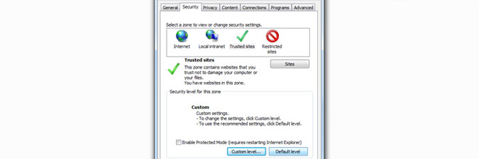 Trusted Sites default level in Internet Explorer