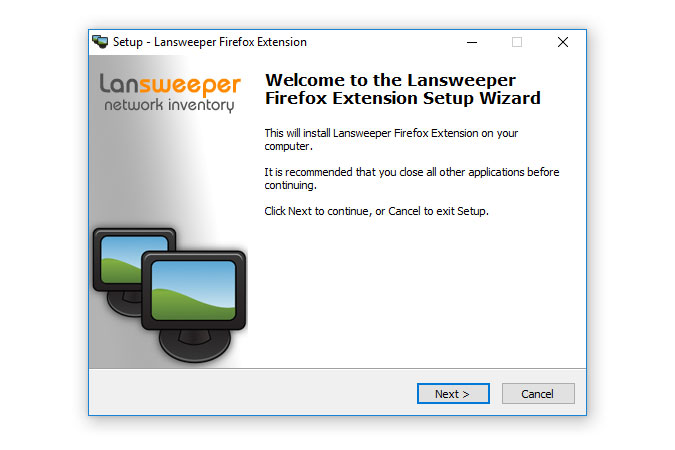 installing Lansweeper extension for Firefox