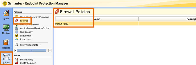 firewall policies in Symantec Endpoint Protection Manager