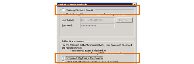 enabling integrated authentication in IIS 6.0