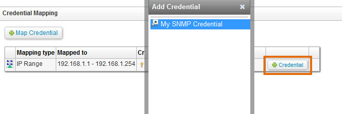 mapping an SNMP credential