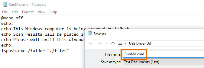 creating a batch file to run LsPush