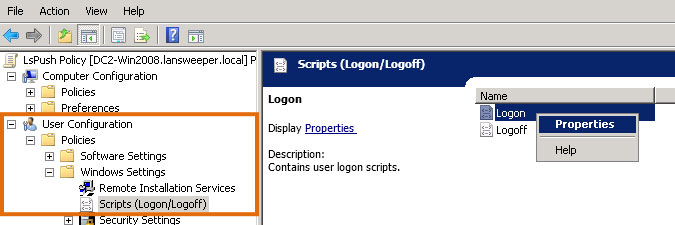 adding a logon script to a group policy