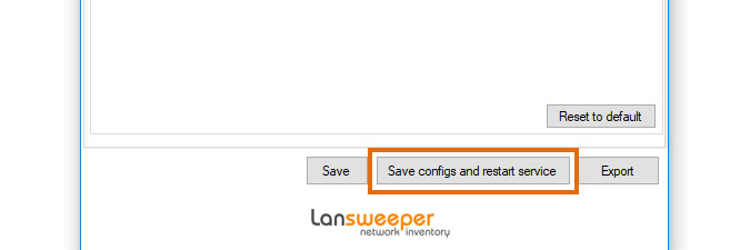 save and restart service in ConfigEditor