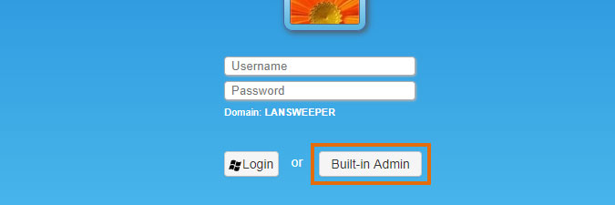 logging in with the built-in admin