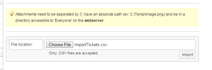 importing tickets into the help desk