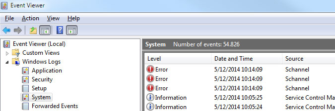 Windows Logs in Event Viewer