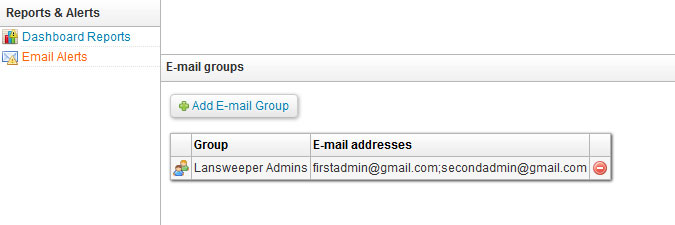 creating email groups for report and event log alerts