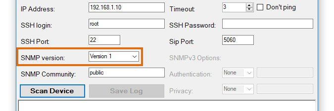 SNMPv1 in Devicetester