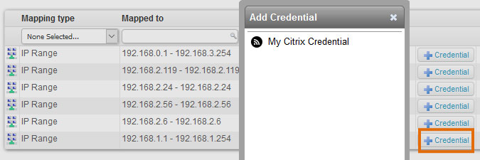 mapping a Citrix credential