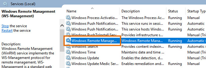 Windows Remote Management service