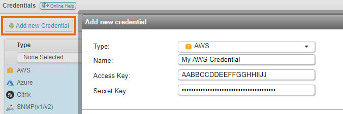 adding an AWS credential