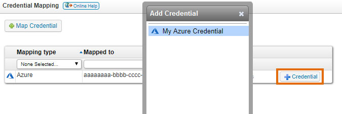 mapping an Azure credential