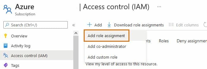 Azure add role assignment
