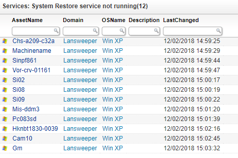 System Restore service not running