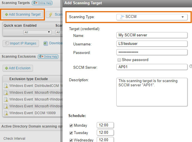 integrating Lansweeper with SCCM server