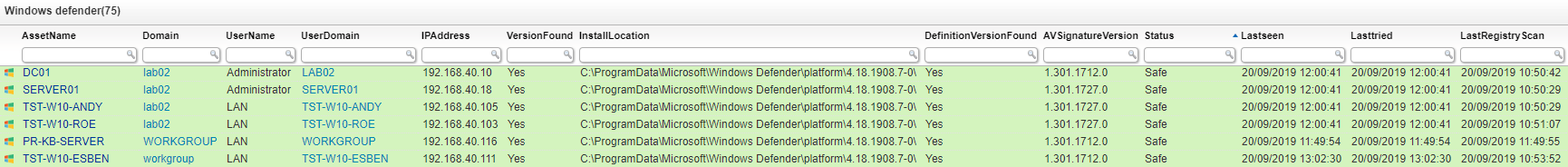 Windows defender audit