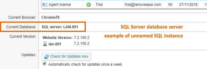 SQL Server under Your Lanweeper License
