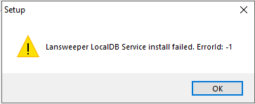 LocalDB -1 error during installation
