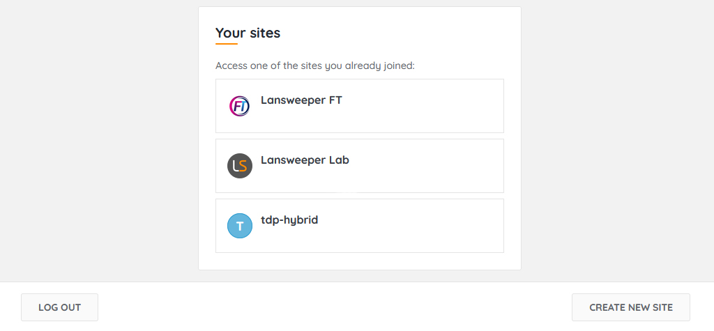 create site when logging in