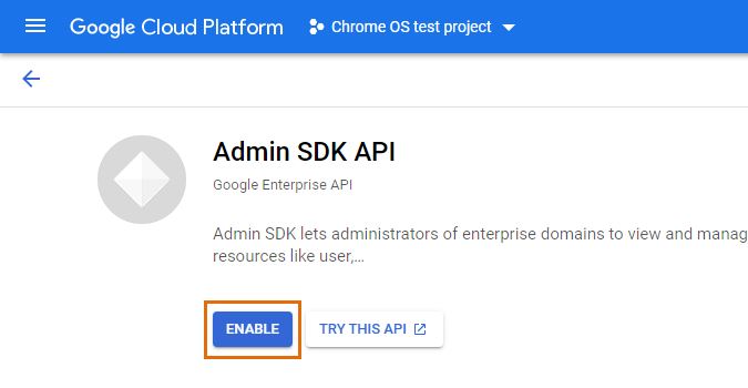 Google Cloud Platform enable Admin SDK